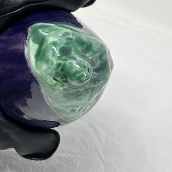 Vintage A Due Tosin Italy Majolica Ceramic Eggplant Art Pottery Vegetable Purple - Picture 5 of 13